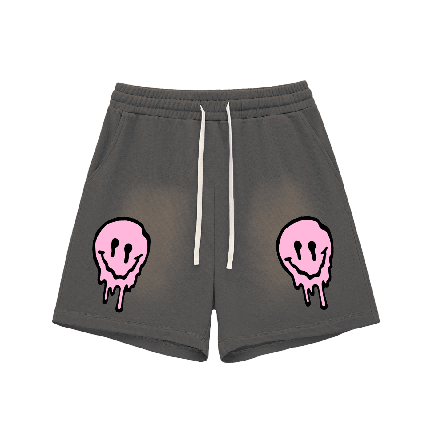 Sun Fade Raw Edge Cotton Shorts