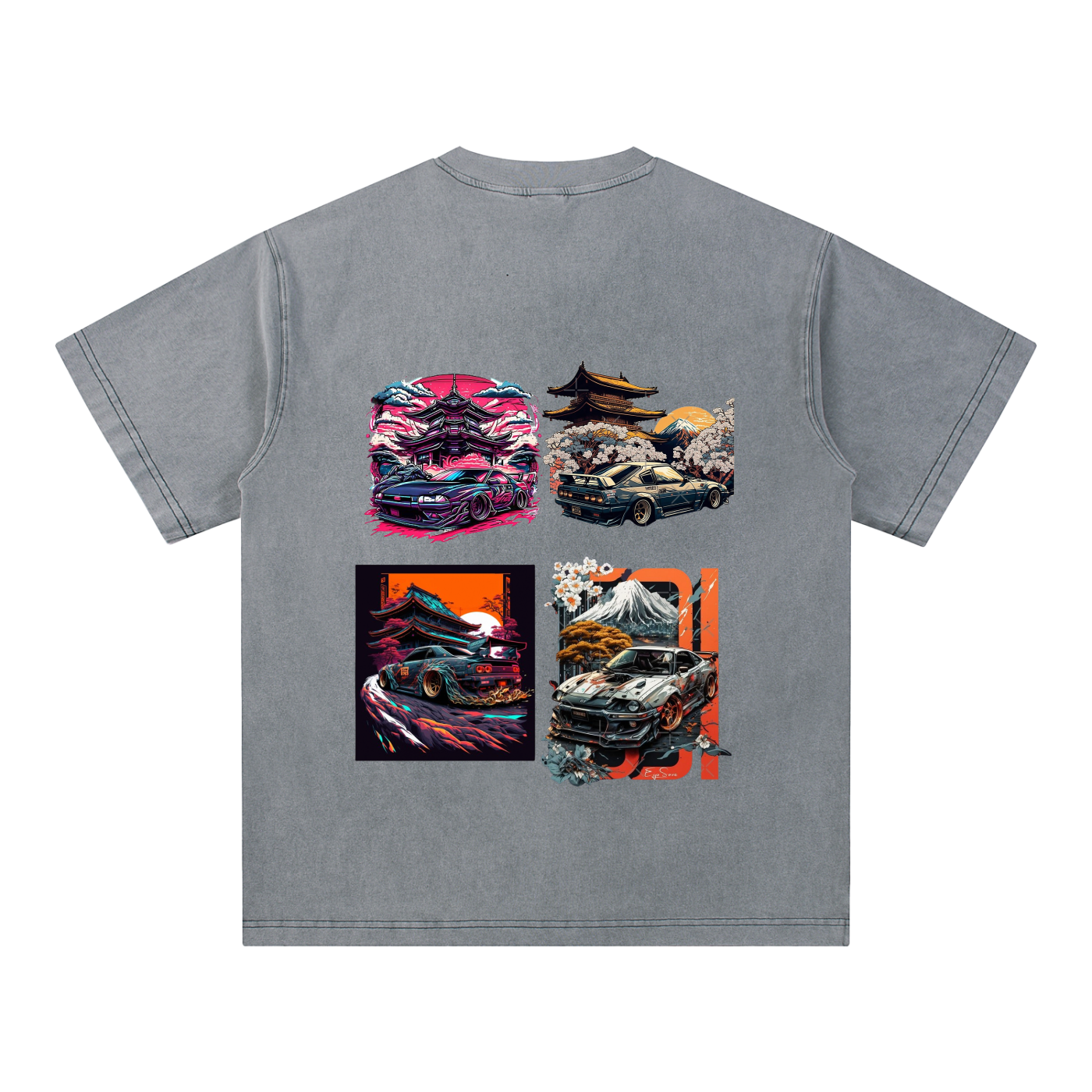 Japanese Cars V-Neck Cotton T-Shirt