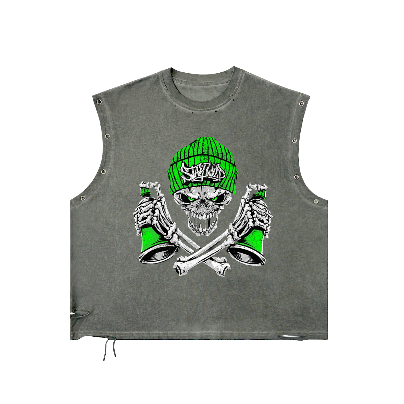 Green Skull Tank Top