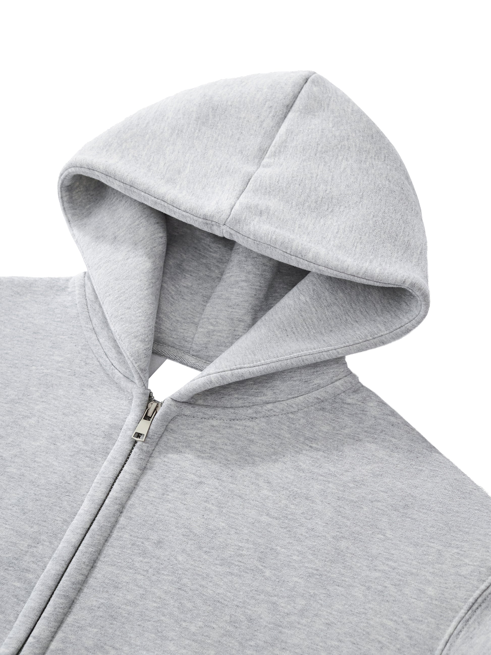 Fleeced Zip-Up Cropped Hoodie Female