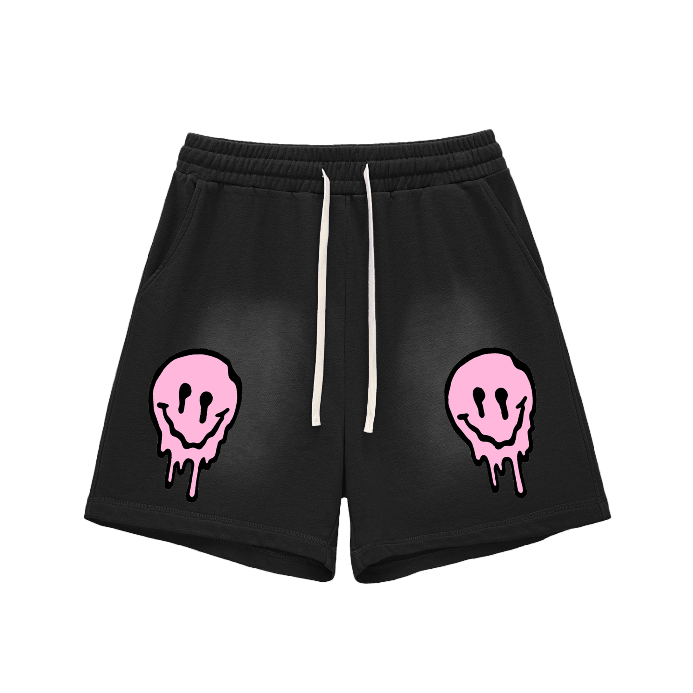 Sun Fade Raw Edge Cotton Shorts