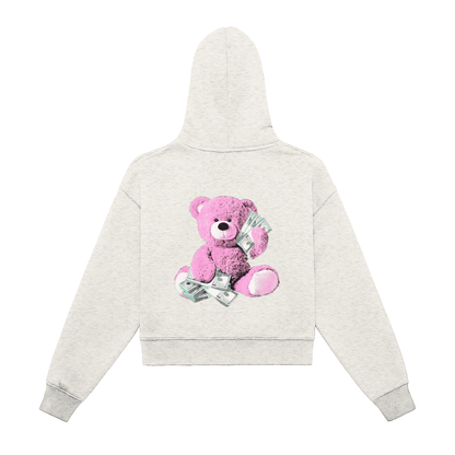Fleeced Zip-Up Cropped Hoodie Female