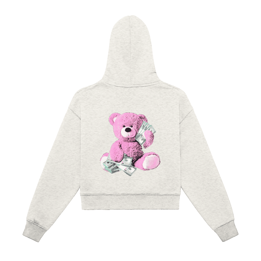 Fleeced Zip-Up Cropped Hoodie Female