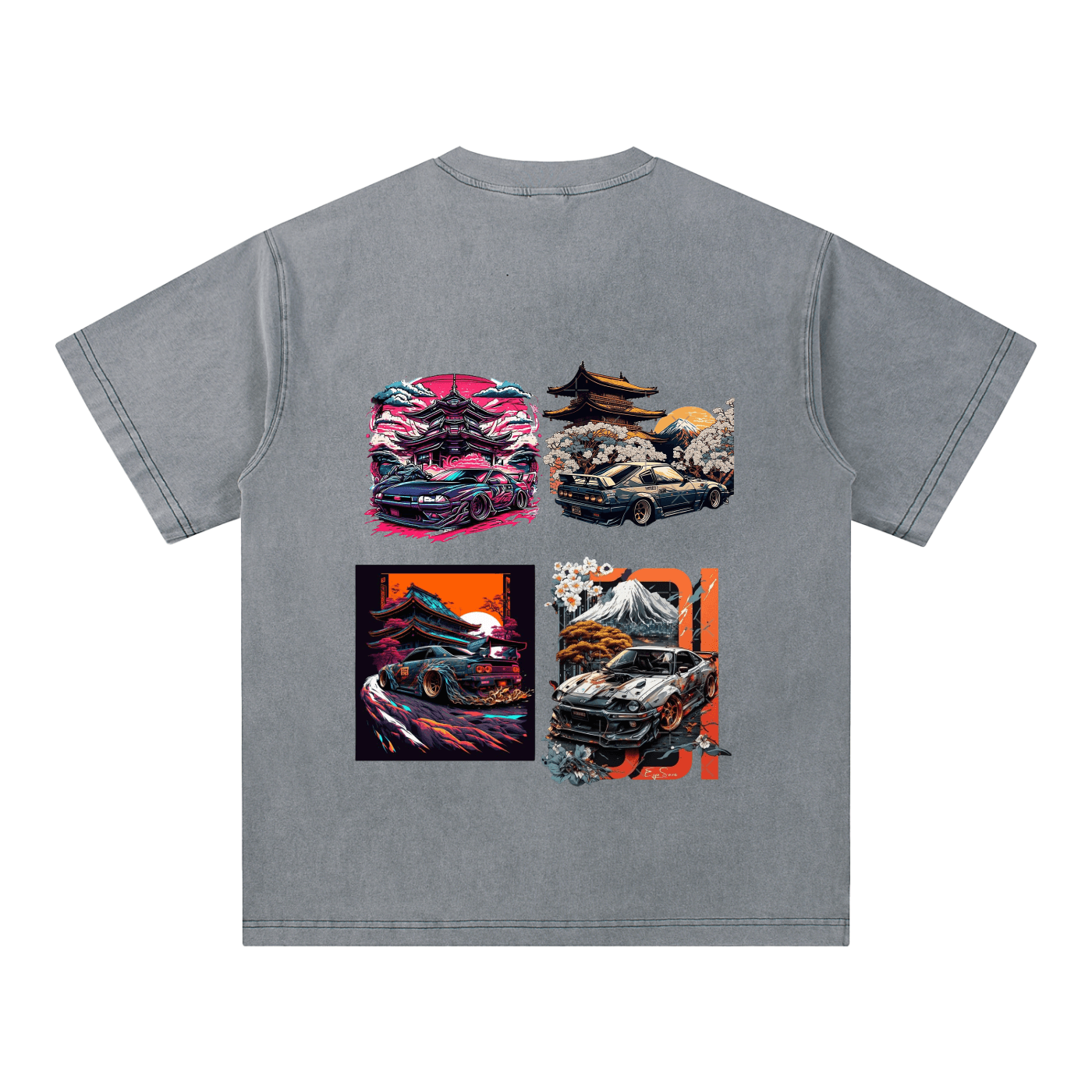 Japanese Cars V-Neck Cotton T-Shirt
