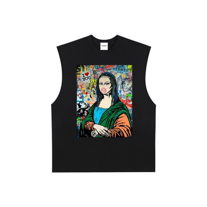 Raw Edge Cotton Tank Top