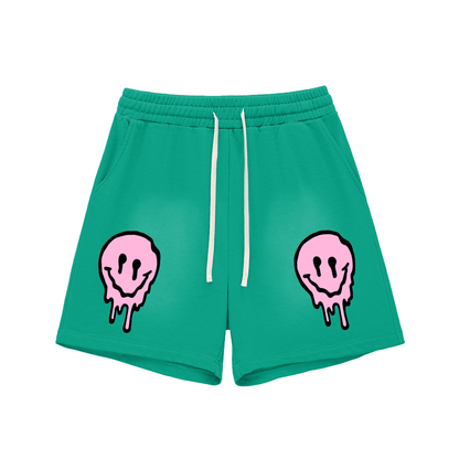 Sun Fade Raw Edge Cotton Shorts