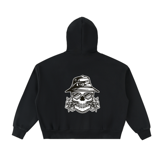 Fleeced Full-Zip Boxy Hoodie