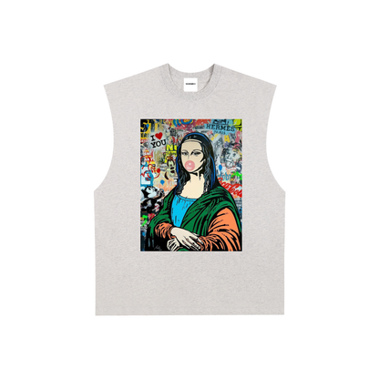 Raw Edge Cotton Tank Top