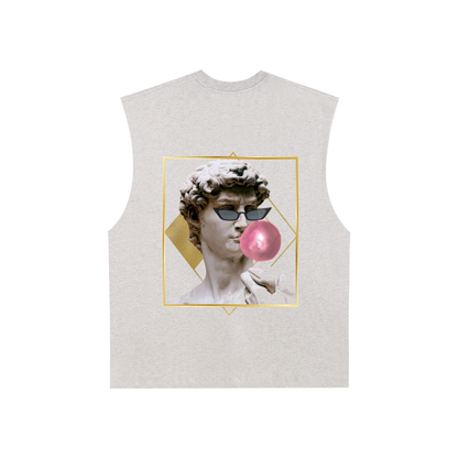 Raw Edge Cotton Tank Top