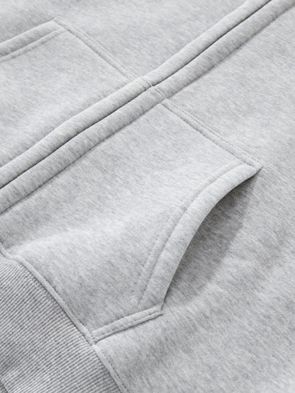 Fleeced Zip-Up Cropped Hoodie Female